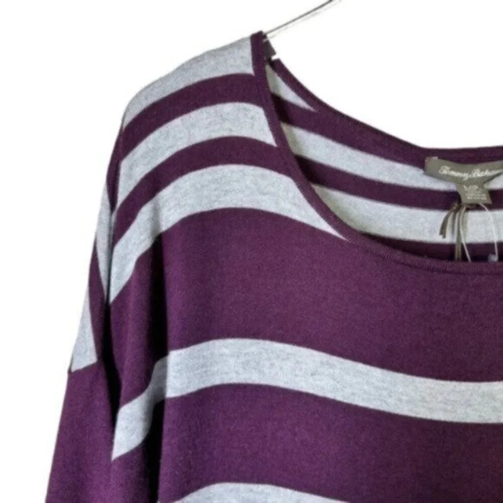 NWT Tommy Bahama | Plum Purple & Gray Stripe Sweater Dress Size Large